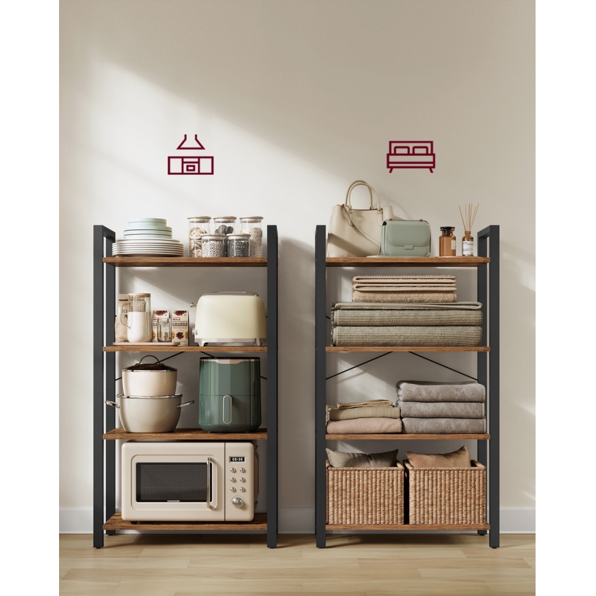 Книжный шкаф NAVARO коричневый/чёрный