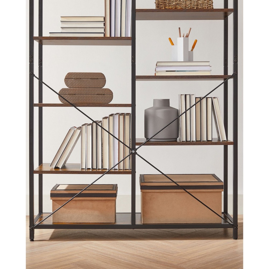 Книжный шкаф NAVARO, коричневый/чёрный