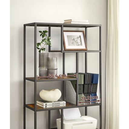 Книжный шкаф NAVARO коричневый/чёрный