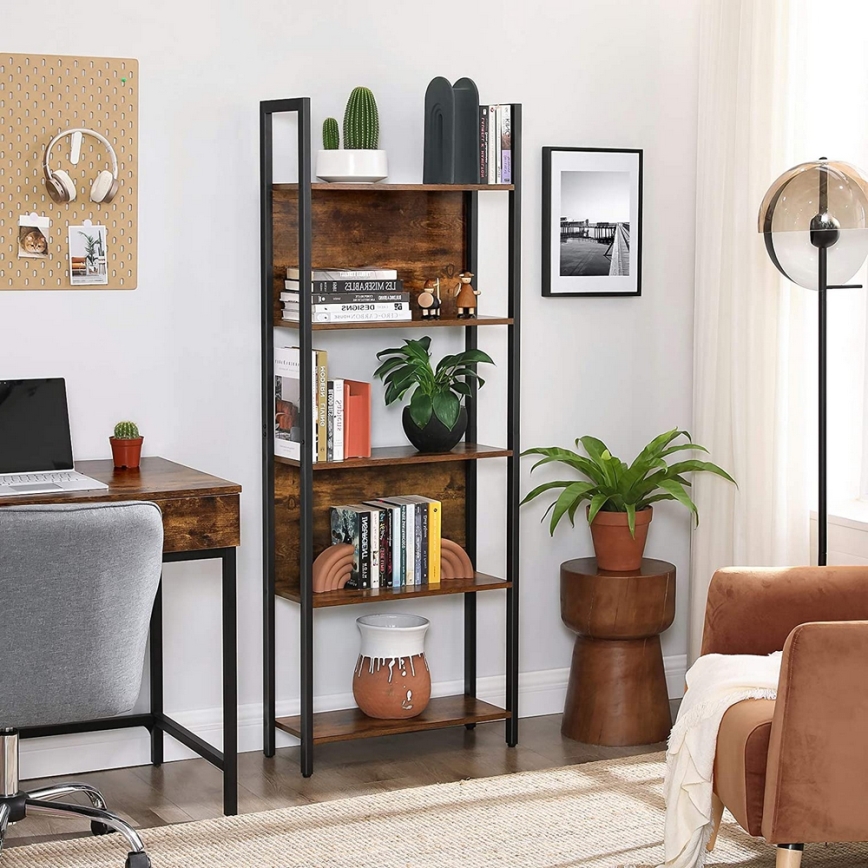 Книжный шкаф NAVARO коричневый/черный