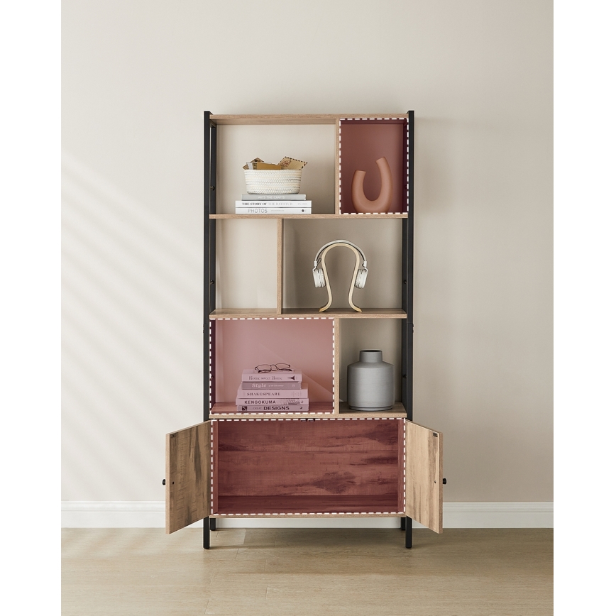 Книжный шкаф NAVARO коричневый/чёрный