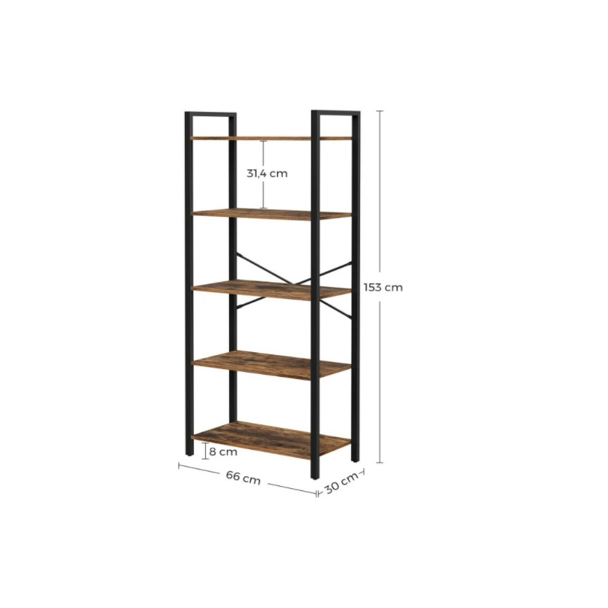 Книжный шкаф NAVARO коричневый/чёрный