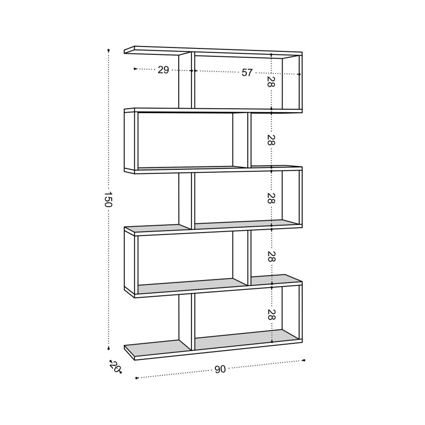 Книжный шкаф NILUFER 156x90 см коричневый