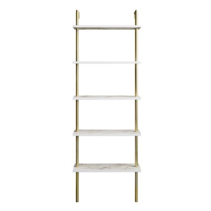 Книжный шкаф PAULA 174x60 см белый/золотой