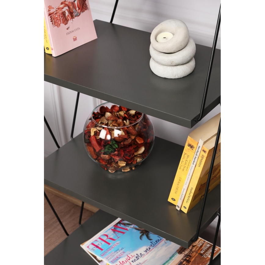 Книжкова шафа BALABAN 165x48 см антрацит/чорний