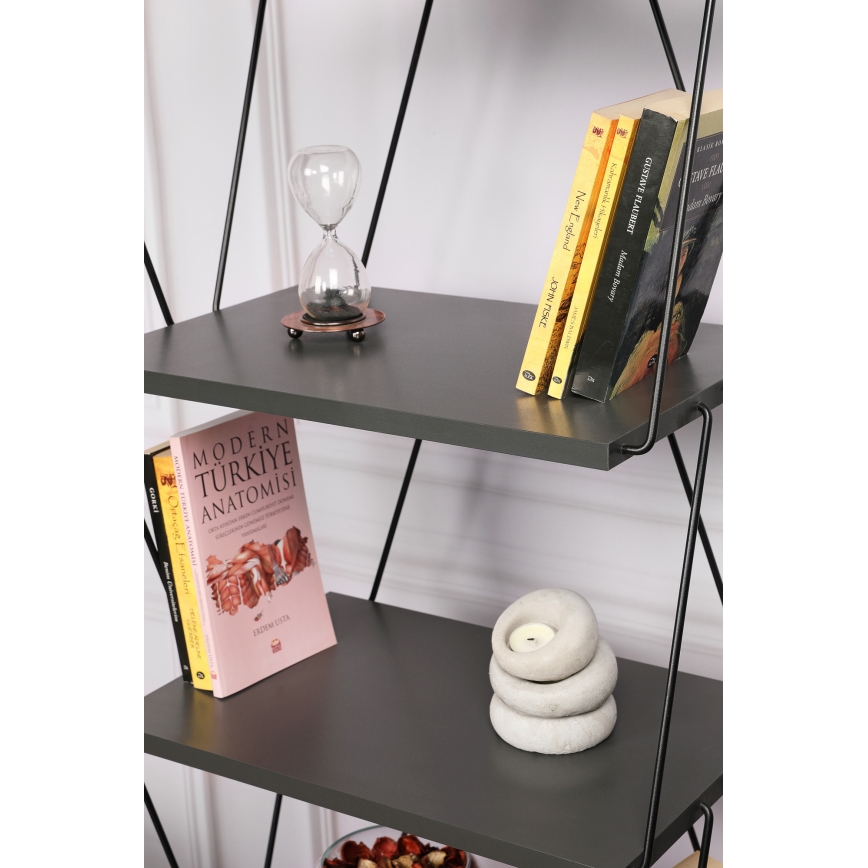 Книжкова шафа BALABAN 165x48 см антрацит/чорний