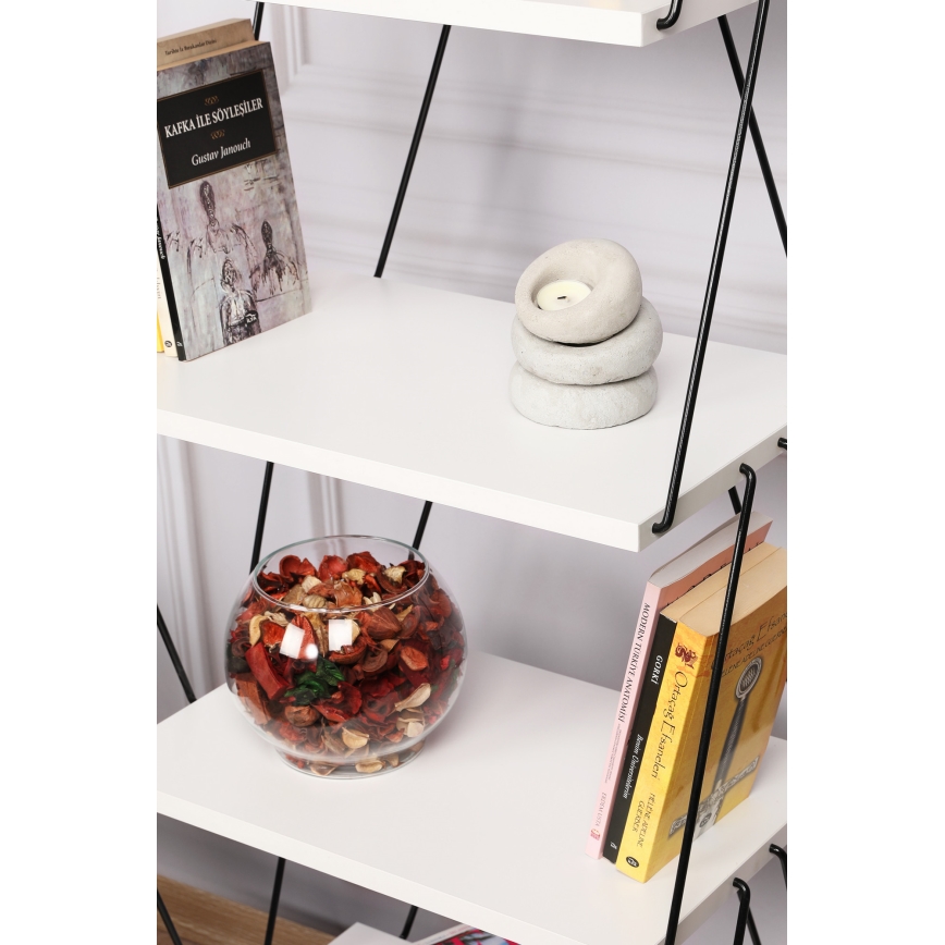 Книжкова шафа BALABAN 165x48 см білий/чорний