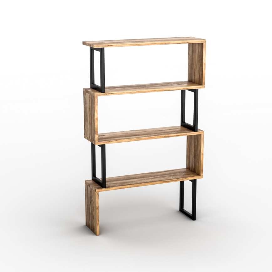 Книжкова шафа CEYLAN 128x80 см коричневий/чорний