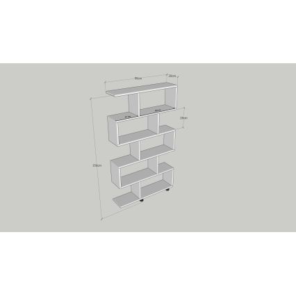 Книжкова шафа ELIF 156x90 см коричневий