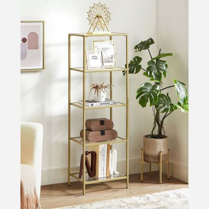 Книжкова шафа GLASY 40x125x30 см золота