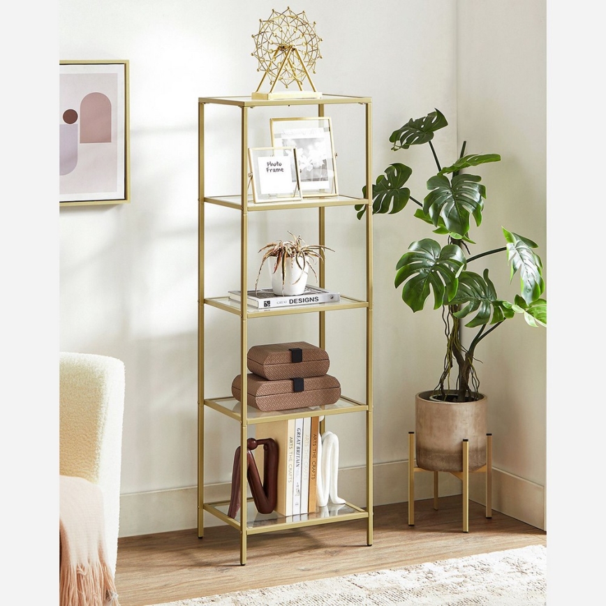 Книжкова шафа GLASY 40x125x30 см золота