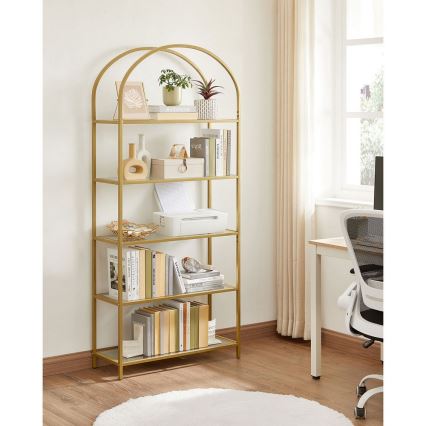 Книжкова шафа GLASY 83x184x30 см золота