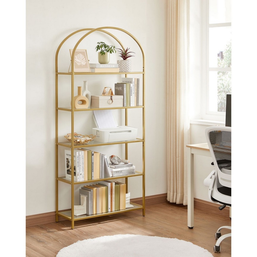 Книжкова шафа GLASY 83x184x30 см золота