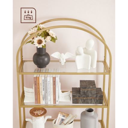 Книжкова шафа GLASY 83x184x30 см золота