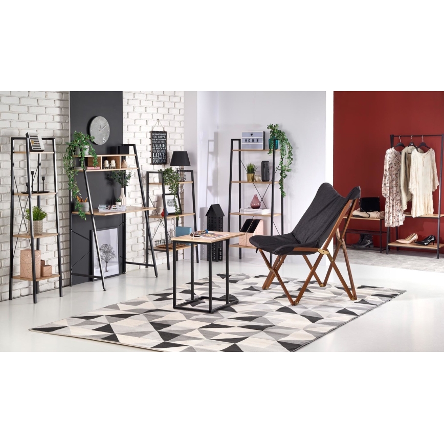 Книжкова шафа NARVIK 148x60 см чорний/дуб сонома