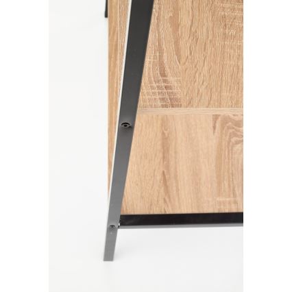 Книжкова шафа NARVIK 148x60 см чорний/дуб сонома