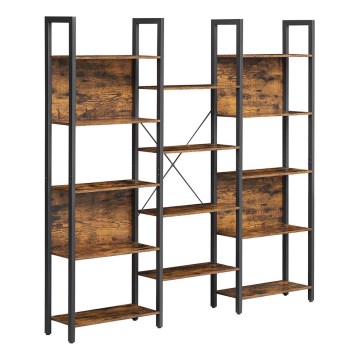 Книжкова шафа NAVARO коричнева/чорна