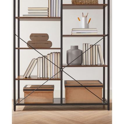 Книжкова шафа NAVARO коричнева/чорна