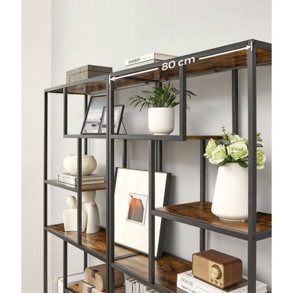 Книжкова шафа NAVARO коричнева/чорна