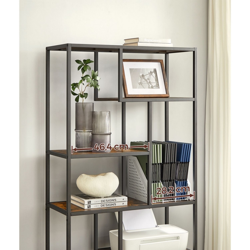 Книжкова шафа NAVARO коричнева/чорна