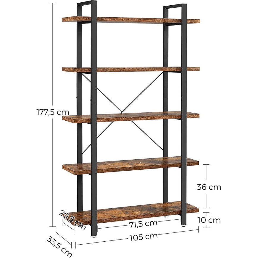 Книжкова шафа NAVARO коричневий/чорний