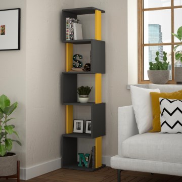 Книжкова шафа PIRI 161x35 см антрацит/помаранчевий