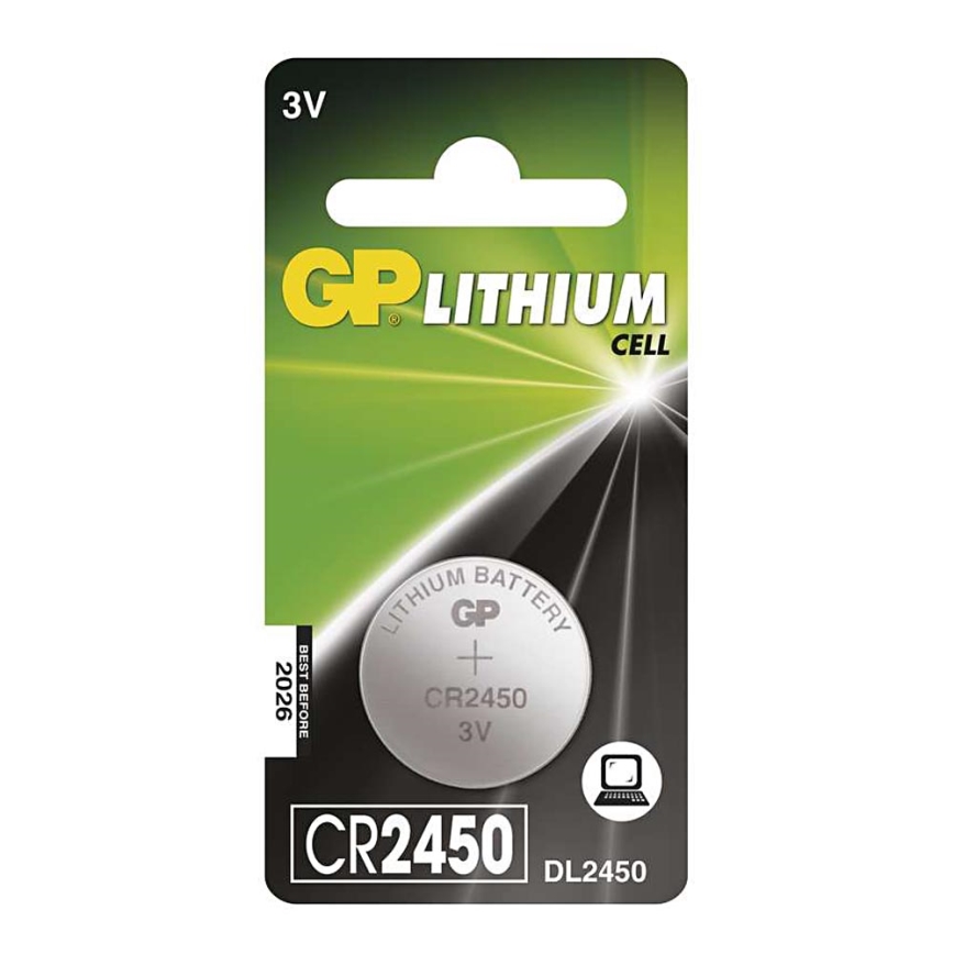 Кнопочная литиевая батарейка CR2450 GP LITHIUM 3V/600 mAh