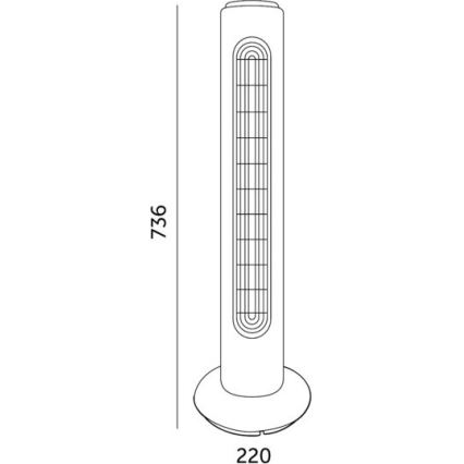 Колонний вентилятор VENLO 45W/230V 73,6 см чорний