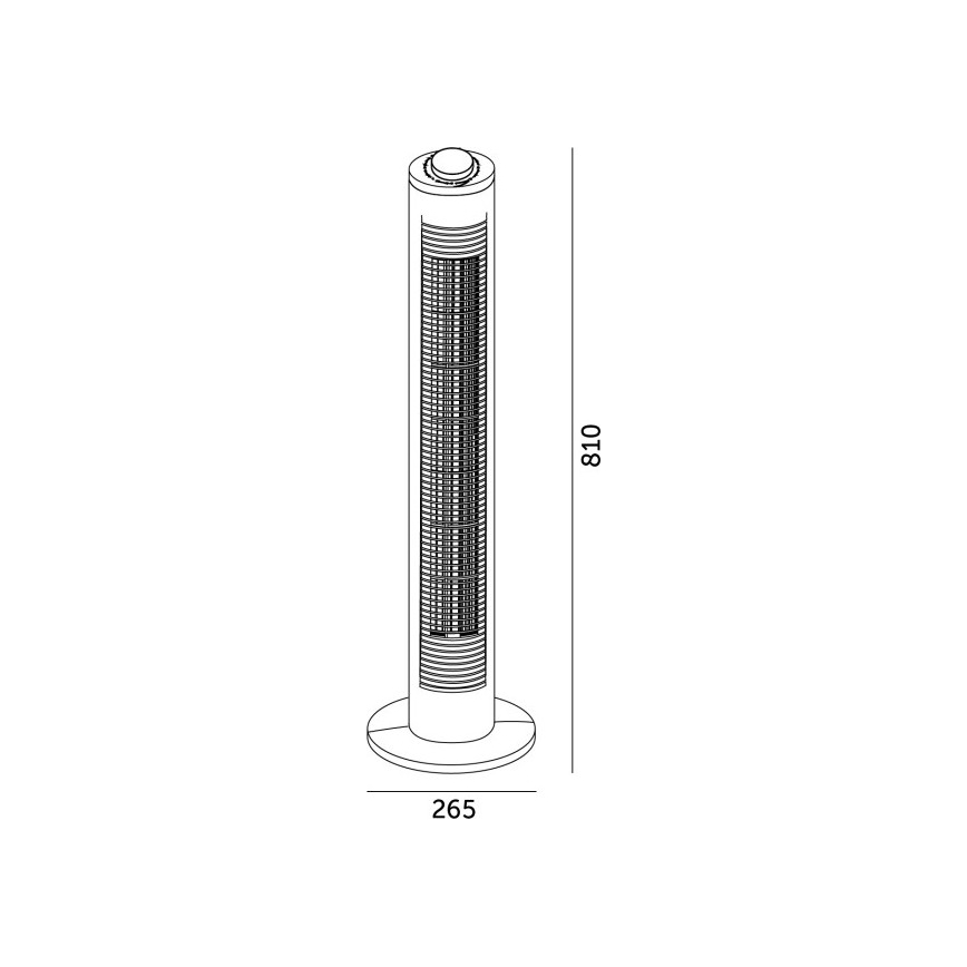 Колонний вентилятор VENLO 45W/230V 81 см чорний