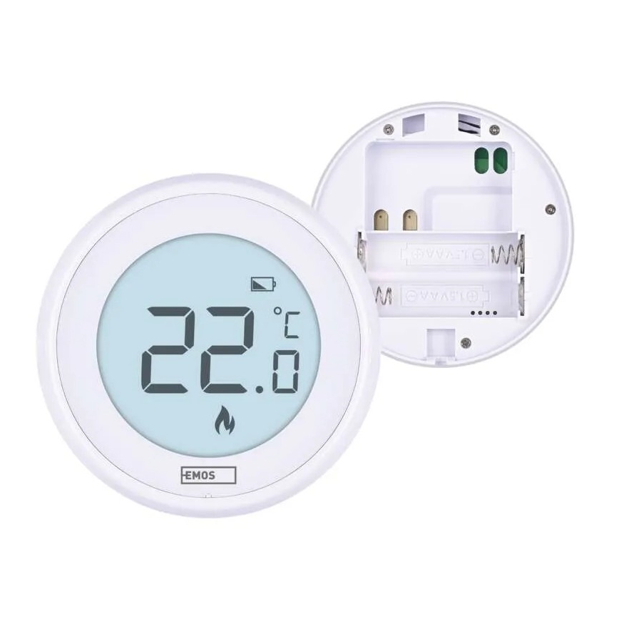 Комнатный ручной термостат 230 В/6 А, 2xAA, белый