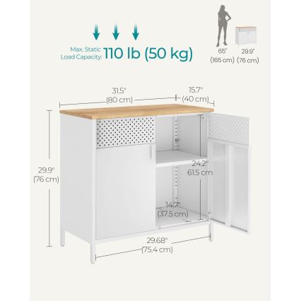 Комод FIRA 80×40 см белый/дуб