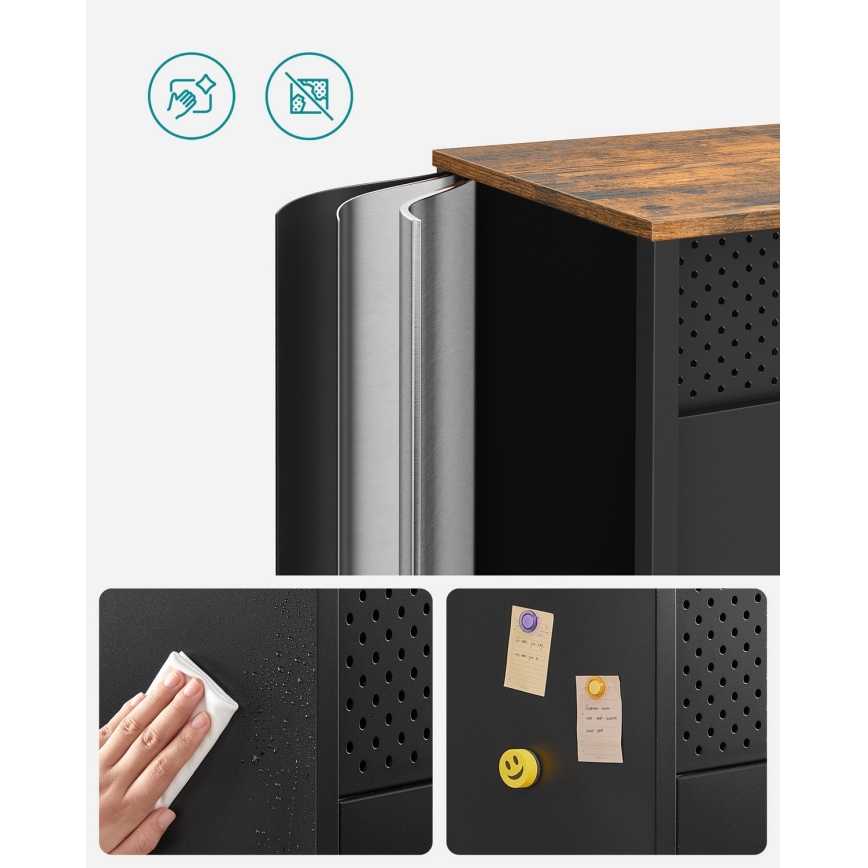 Комод FIRA черный/коричневый