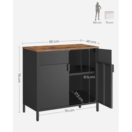 Комод FIRA черный/коричневый