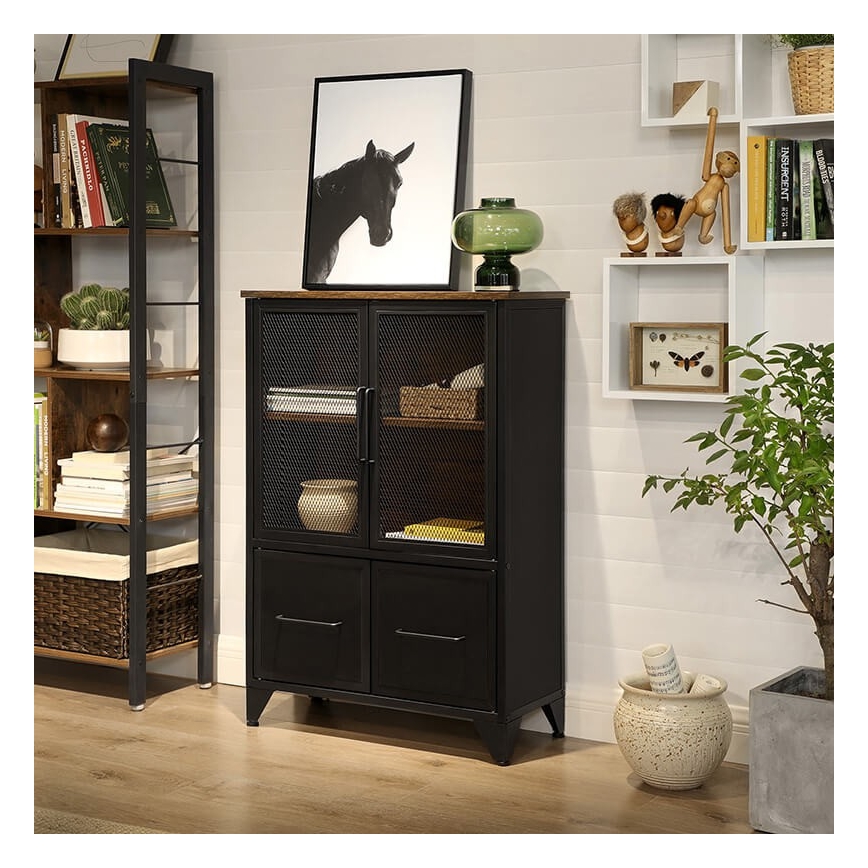 Комод FIRA черный/коричневый