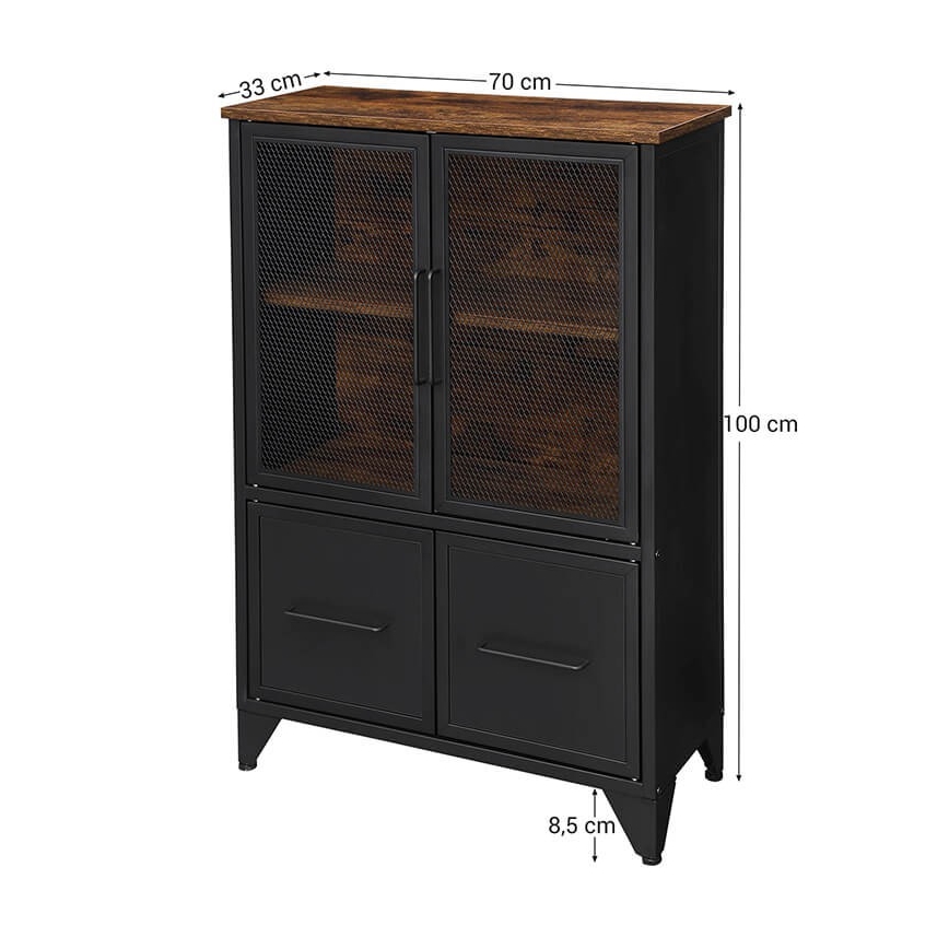 Комод FIRA черный/коричневый