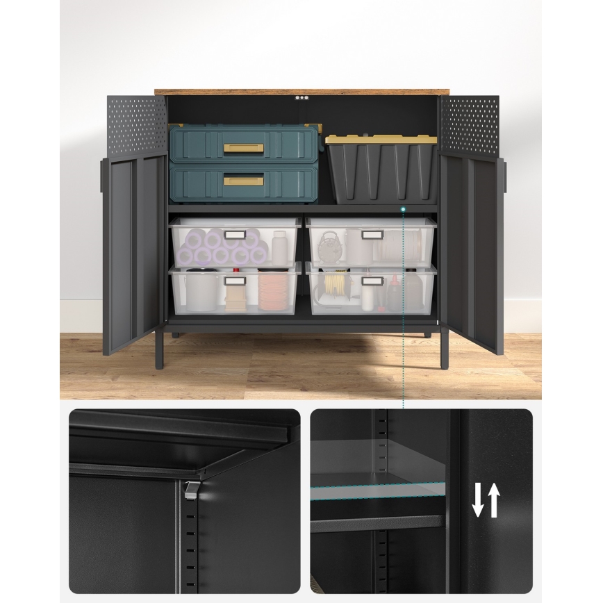 Комод FIRA чорний/коричневий