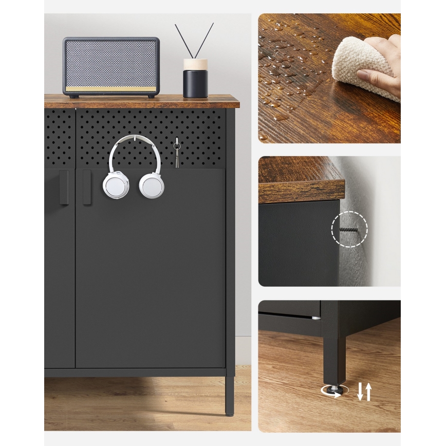 Комод FIRA чорний/коричневий