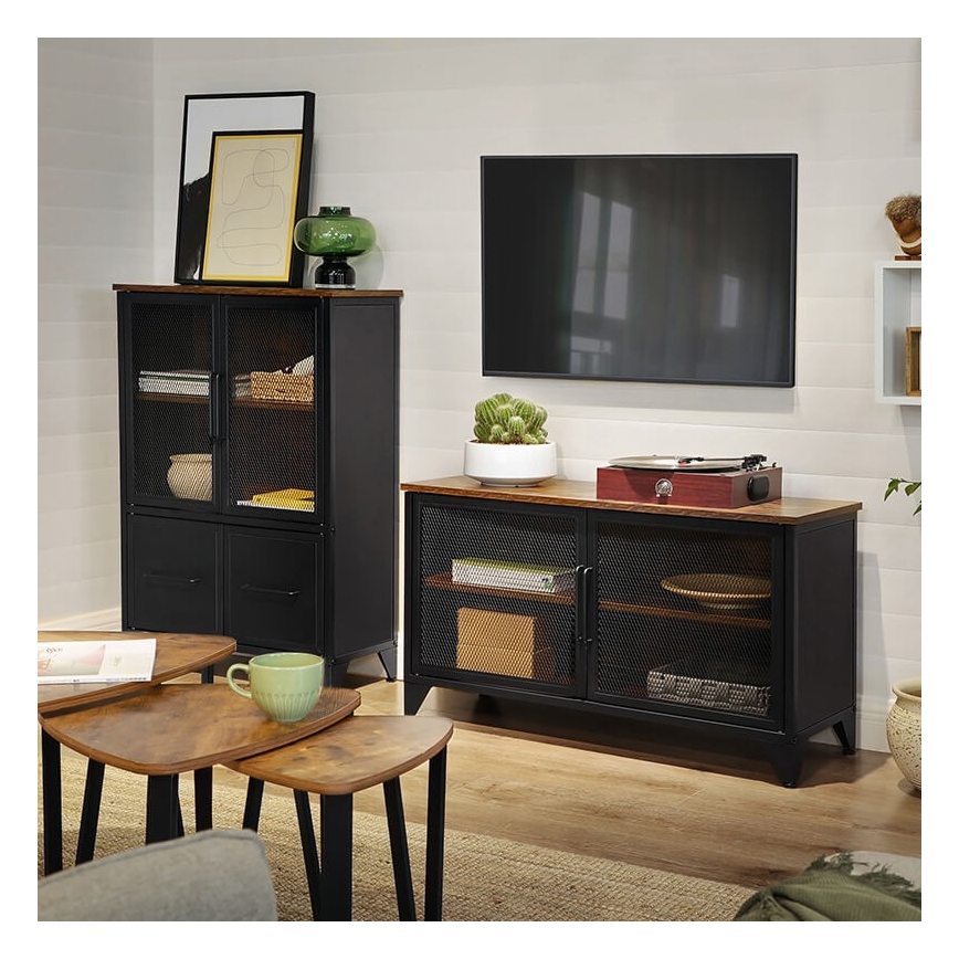 Комод FIRA чорний/коричневий