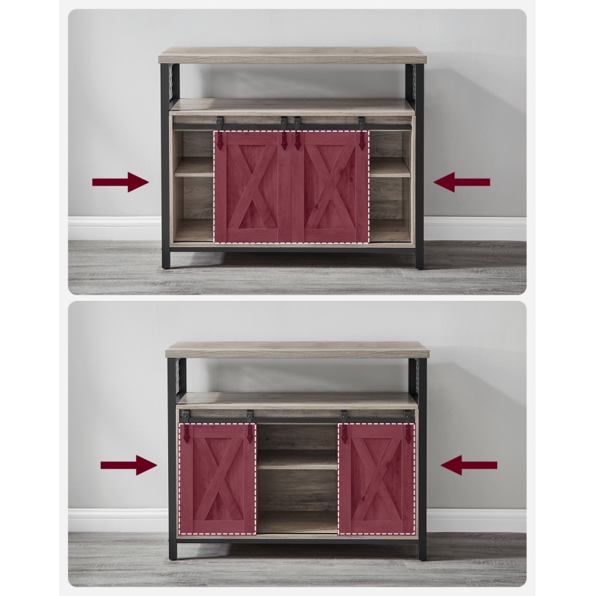 Комод з розсувними дверцятами FIRA тауп/чорний