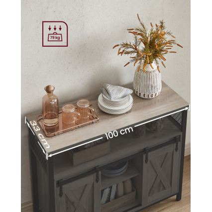 Комод з розсувними дверцятами FIRA тауп/чорний