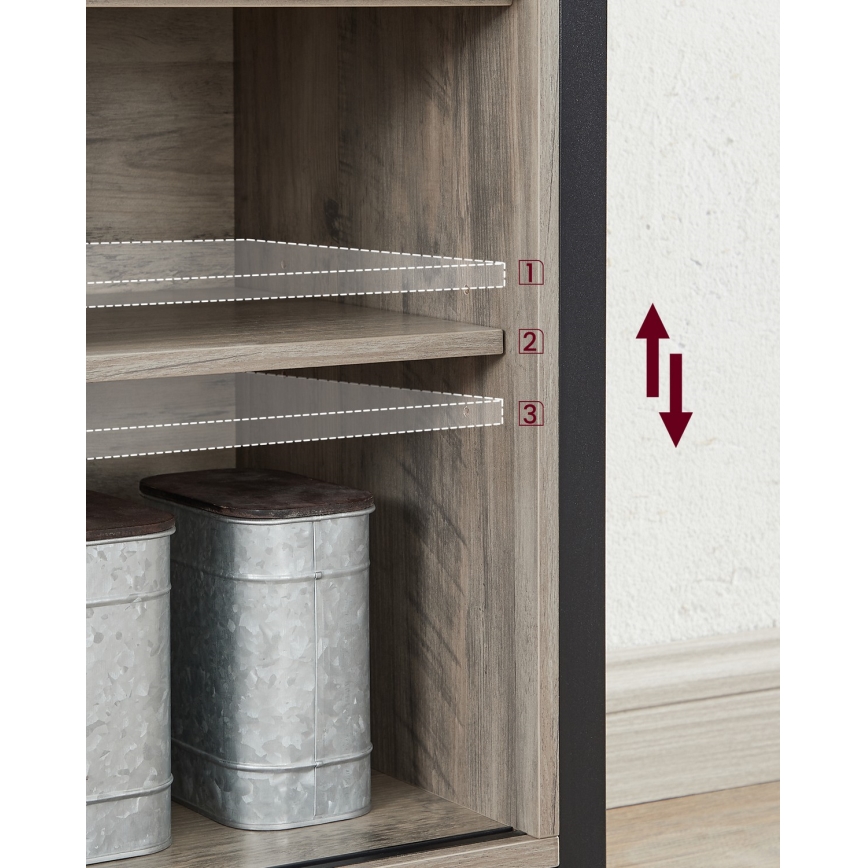 Комод з розсувними дверцятами FIRA тауп/чорний