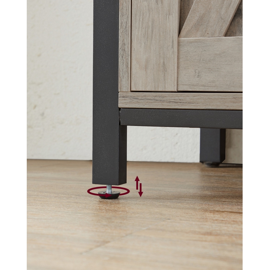 Комод з розсувними дверцятами FIRA тауп/чорний