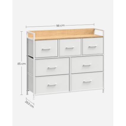 Комод із шухлядами KIRA білий/коричневий