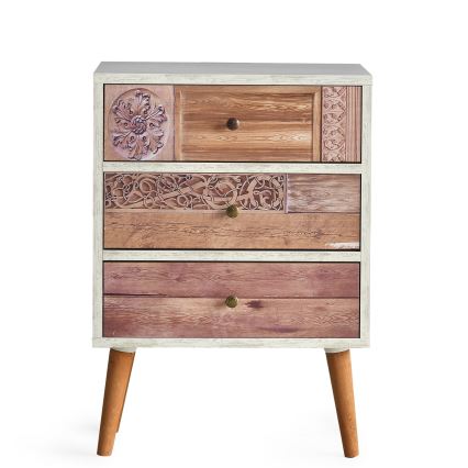Комод LIZA 68x50 белый/коричневый