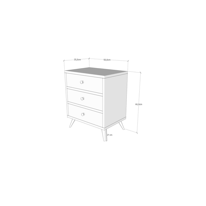 Комод LIZA 68x50 белый/коричневый