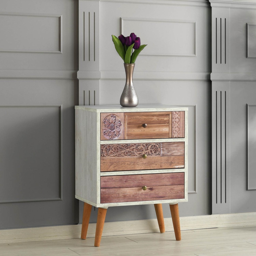 Комод LIZA 68x50 білий/коричневий