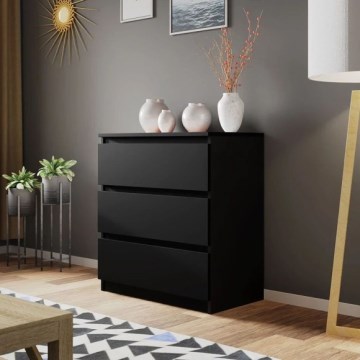 Комод MALWA 77x70 см чорний