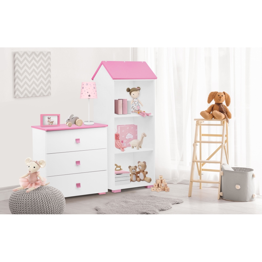 Комод PABIS 87x83 см білий/рожевий
