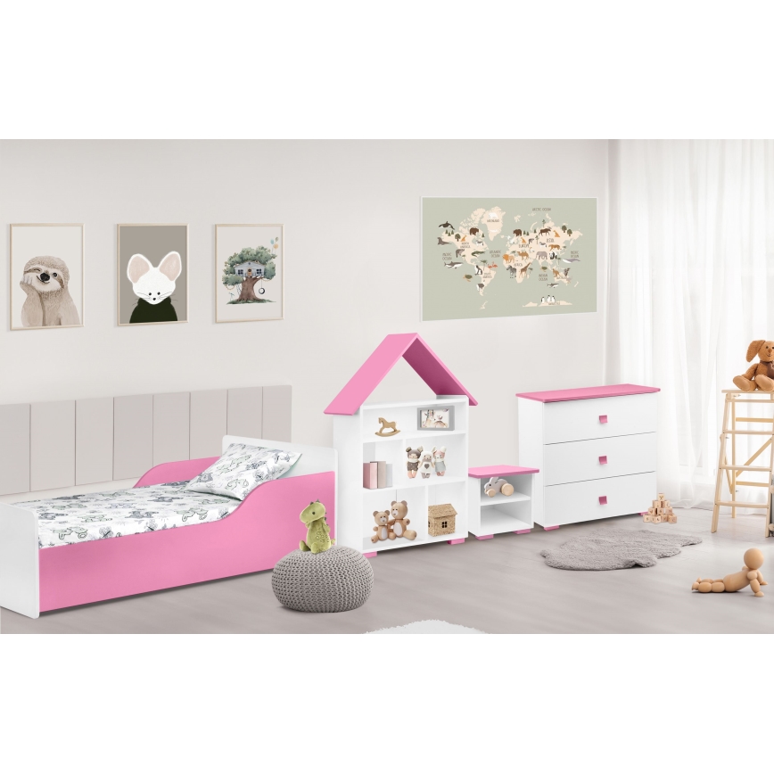 Комод PABIS 87x83 см білий/рожевий