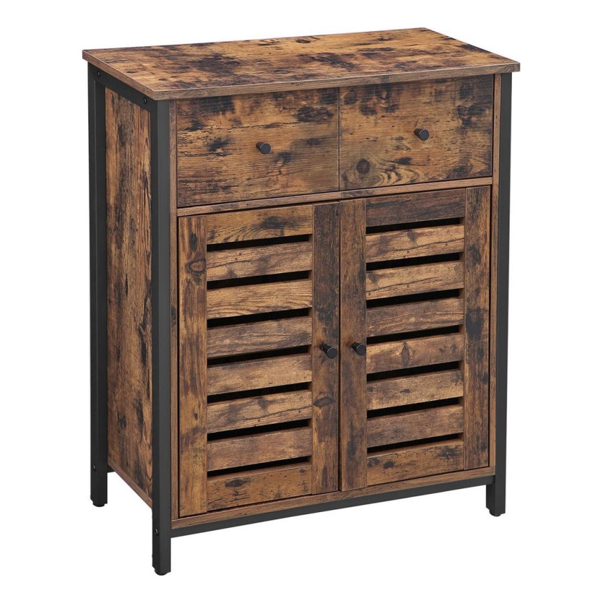 Комод с ящиками FIRA коричневый/черный